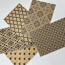 Kraft Matte Paper Geometric Floral Background Stickers Junk Journal Collage