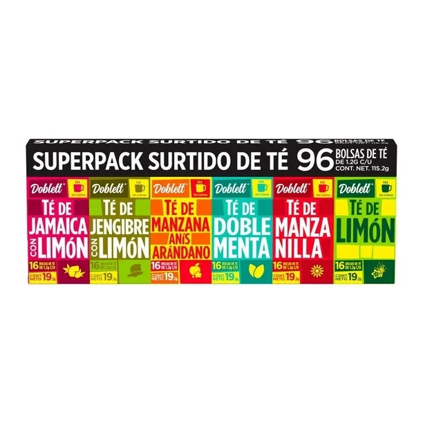Doblett Mix 6 Flavors 96 Tea Bags Black Tea Green Tea