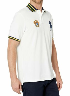 Polo Ralph Lauren Gold Metallic Big Pony Crest Logo Striped