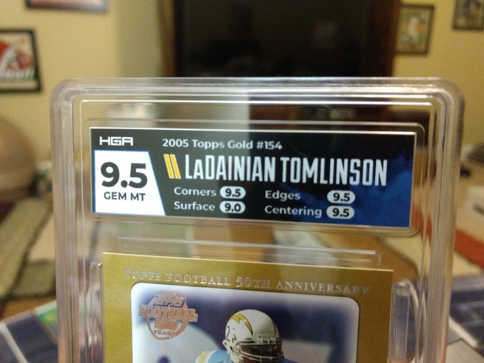 Topps Football Gold 2005 LaDainian Tomlinson Chargers #3 de 50 gema graduada como nueva Foto 4 de 4