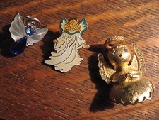 Angel Lapel Pins (3) - Bob Siemon - Olit - Rhinestone Diamond Sapphire Brooch
