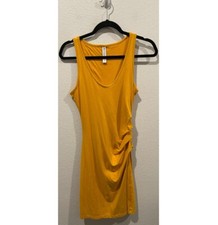 ATHLETA Yellow Sleeveless Bodycon Mini Dress Size S