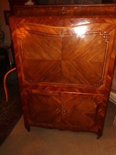 Secrétaire de château,Louis XV,d'époque 18ème,placage prunier et filets,original