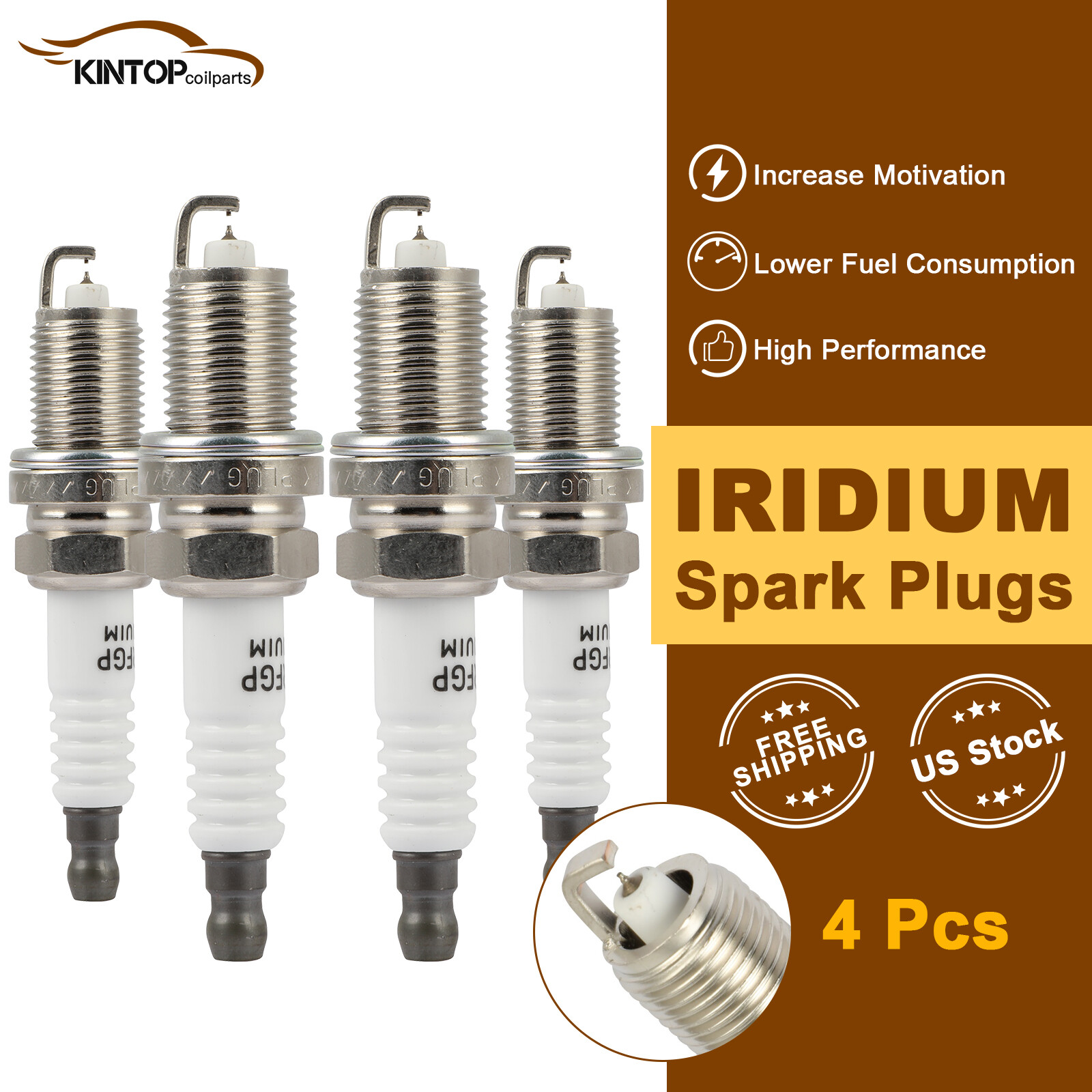 4x Iridium  Platinum Spark Plugs For Honda Civic 1992-1995 1.5L 1996-2000 1.6L