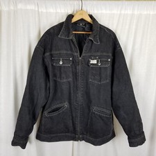 Vintage Rocawear Denim Trucker Jean Jacket Mens XL Quilted Liner Hip Hop Logo