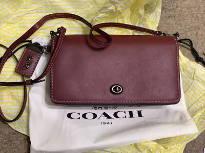 BNWT AUTHENTIC Coach Dinky Cross Body Bag In Dark Red