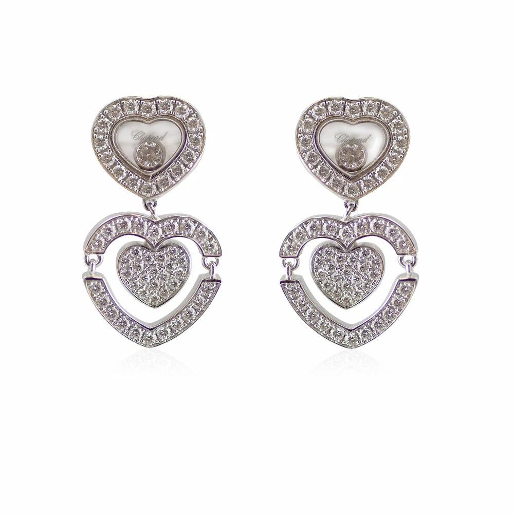 Chopard happy deals diamond heart earrings