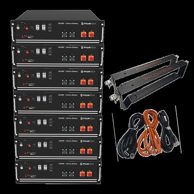 Pylontech 24,5 kWh 0% MwSt §12 III UstG Solarspeicher Lithium LiFePO4 mit Kabel