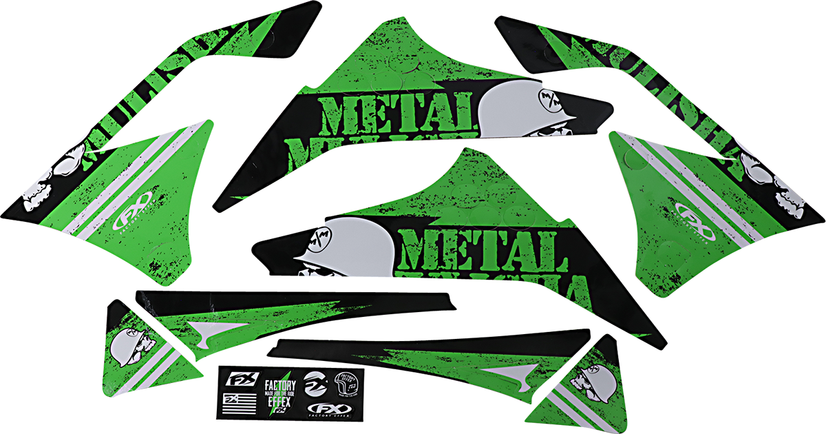 Kit Autocollants Décalcomanies Metal Mulisha - Factory Effex - Vinyle - Multi-Positions (Avant/Arrière/Côtés)