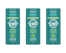 Natural Deodorant Pack of 3 Tom's of Maine North Woods 3.25 oz Aluminum Free