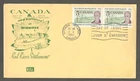 Canada first day cover, 1962 Red River Settlement, pair, Kolor Kover cachet [881