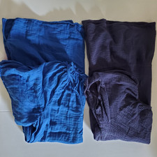 Lot 2 Old Navy Universal Thread Crinkle Cotton Gauze Mini Dress Blue L XL Boho