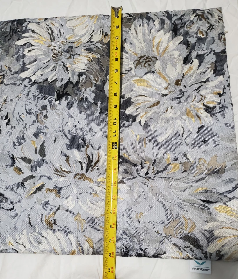 Westex 19x20 дюймов серая серебристая золотистая цветочная жаккардовая плетеная наволочка чехол - Изображение 4 из 4