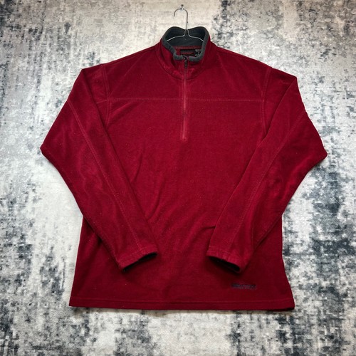 Marmot, Marmot Men's Vintage Red Fleece Quarter-Zip Pullover Made in USA L