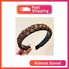 Denlydom Headband 3 Strands Synthetic Hair Plaited Headband Braid Braided With T