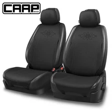 CAAP Driven Protex Plus Series Front Row Set Seat Covers for Car Truck Black