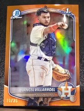 Jamcel Villarroel Houston Astros Topps Chrome /25, Refractor, Base Card. All 3