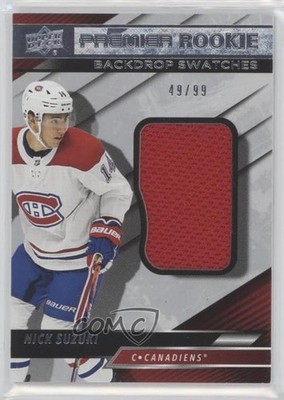 2019-20 Upper Deck Premier Rookie Backdrop Swatches 49/99 Nick Suzuki #SS-NS c7r