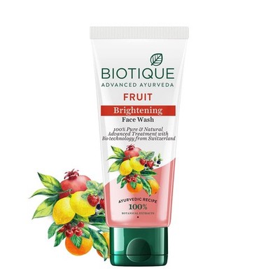 Biotique Fruit Brightening Face Wash 100ml   Ayurvedic Gel For All Skin Types