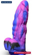 9.5'' Huge Fantasy Realistic Dildo,2.4'' in Diameter Thick G-spot Dildo,Soft Sil