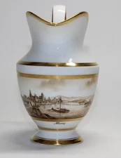 EARLY 19c OLD PARIS SCENIC PITCHER OF MAINZ GERMANY