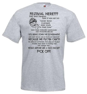 Herren T-Shirt Farmer Jim lustig Festival Frieden Harmonie Tirade Komödie TV Unisex grau