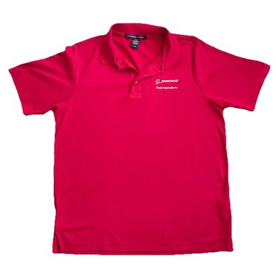 Devon & Jones Boeing Field Operations Polo Men's L Red Short Sleeve Logo Work