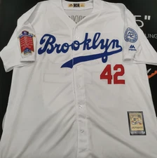 Jackie Robinson #42 Cooperstown White Sewn Stitched Jersey.