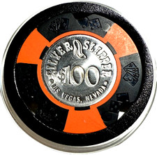 Casino Chip Silver Slipper $100 Las Vegas-Tropicana Legends Hall of Fame Museum