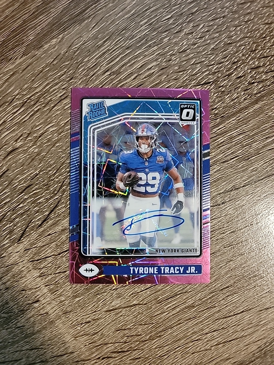 2024 Donruss Optic Tyrone Tracy Jr. Rated Rookie Auto Pink /50 Velocity Giants