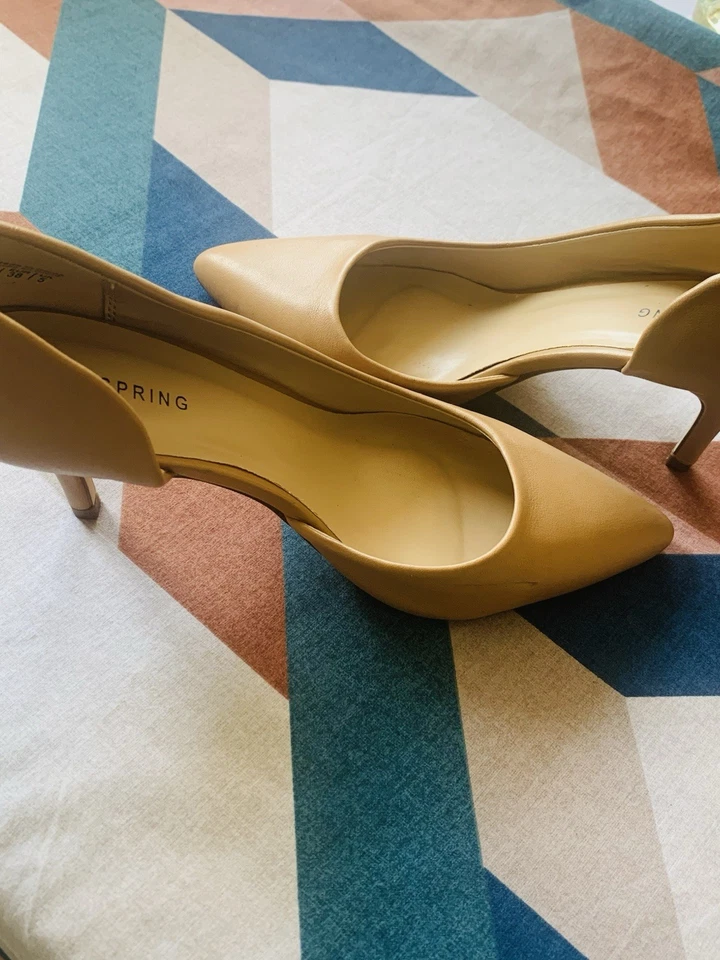 Women’s Nude Pointed Toe Court Heels UK 5,Faux Leather,Mid Heel, New Never Worn - Image 4 of 4