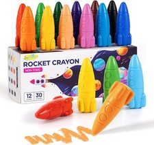12 Colors Crayons for Toddlers, Non- Washable Roet