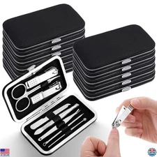 12-Piece Manicure & Pedicure Set - 8-in-1 Stainless Steel Nail Clippers & Tools