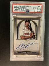 RAFAEL DEVERS 2021 TOPPS DEFINITIVE FRAMED AUTOGRAPH AUTO #16/30 RED SOX PSA 10