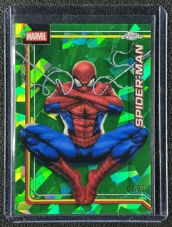 SPIDER MAN 2026 TOPPS CHROME MARVEL COMICS SAPPHIRE #163 GREEN REFRACTOR 9/99