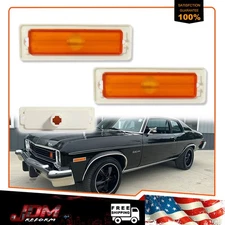 Amber Lens Front Bumper Fender Side Marker Light Lamps For 1970-1974 Chevy Nova