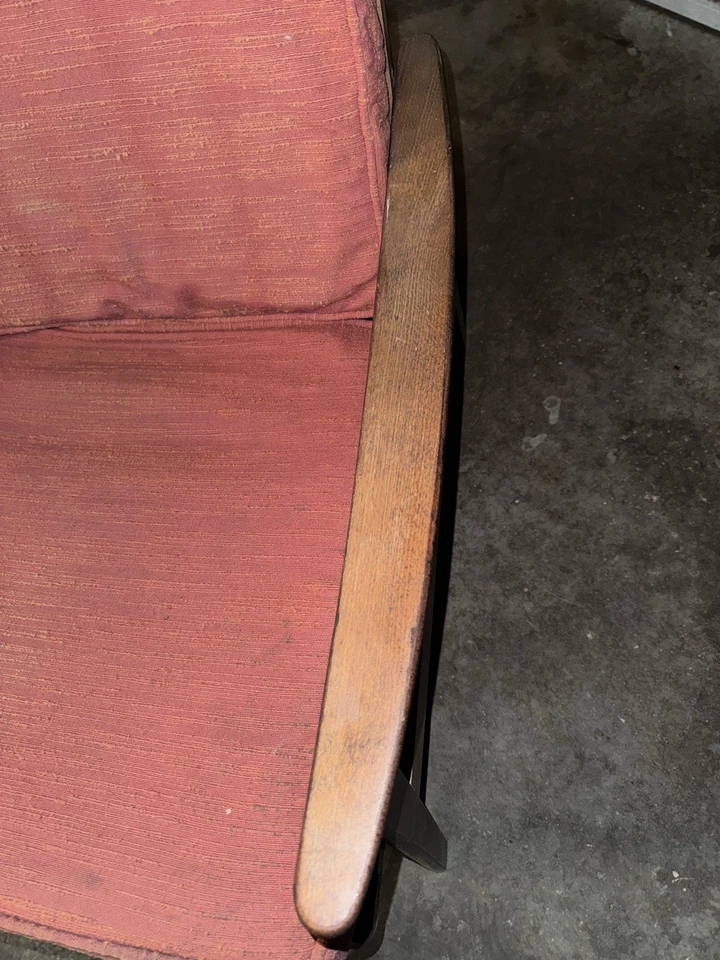 Mid Century Modern Lounge Chair Yugoslavia 1950s 1960s Rare Beechwood Vintage - Image 4 of 4