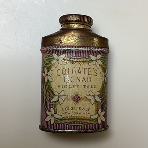 Colgate Violet Talc Boric-Antiseptic Talcum Powder Advertising Tin, 1906