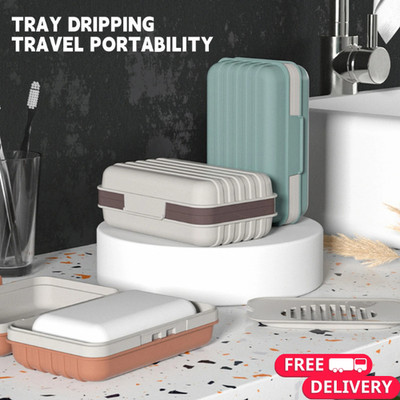 Soap Holder Box Self Draining Bar Soap Holder Case Travel Soap Container Dishes