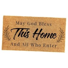 Christian Coir Door Welcome Mat 17 May God Bless This Home and All Who Enter