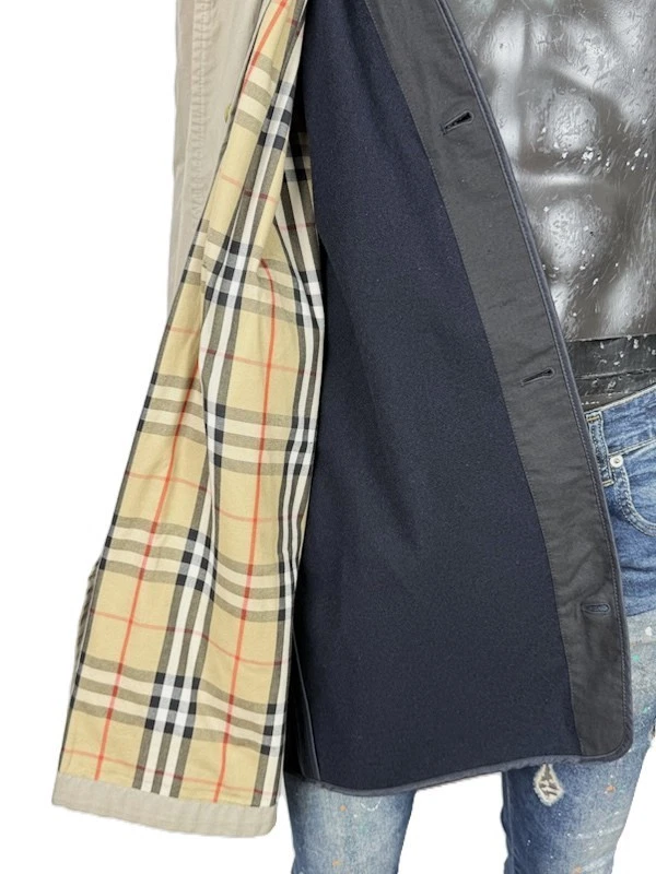 Doublure amovible pour homme Burberrys taille 52 beige laine chameau - Photo 3/4