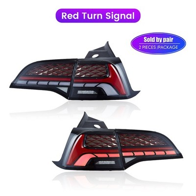 Pair LED Taillight For Tesla Model 3 2017-2022 DRL Brake Turning Signal Light