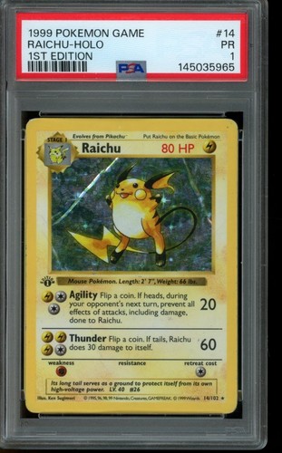 Raichu (1st Edition) graded PSA 1 for sale on eBay