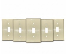 Vintage Art Deco Ivory Phenolic Toggle Switch Wall Plates Set of 5 Meritline
