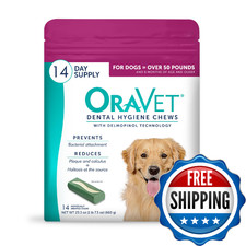 ORAVET Dental Chews for Dogs, Oral Care and Hygiene Chews Large Dogs, Over 50 l