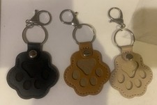 Pet Paw Shaped Leather Keychain, Pet Hair Keychain, Pet Memorial Gift Keyring -3