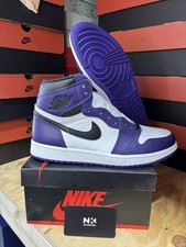 Nike Air Jordan 1 Retro High Court Purple White Shoes Multi Sizes (555088-500)