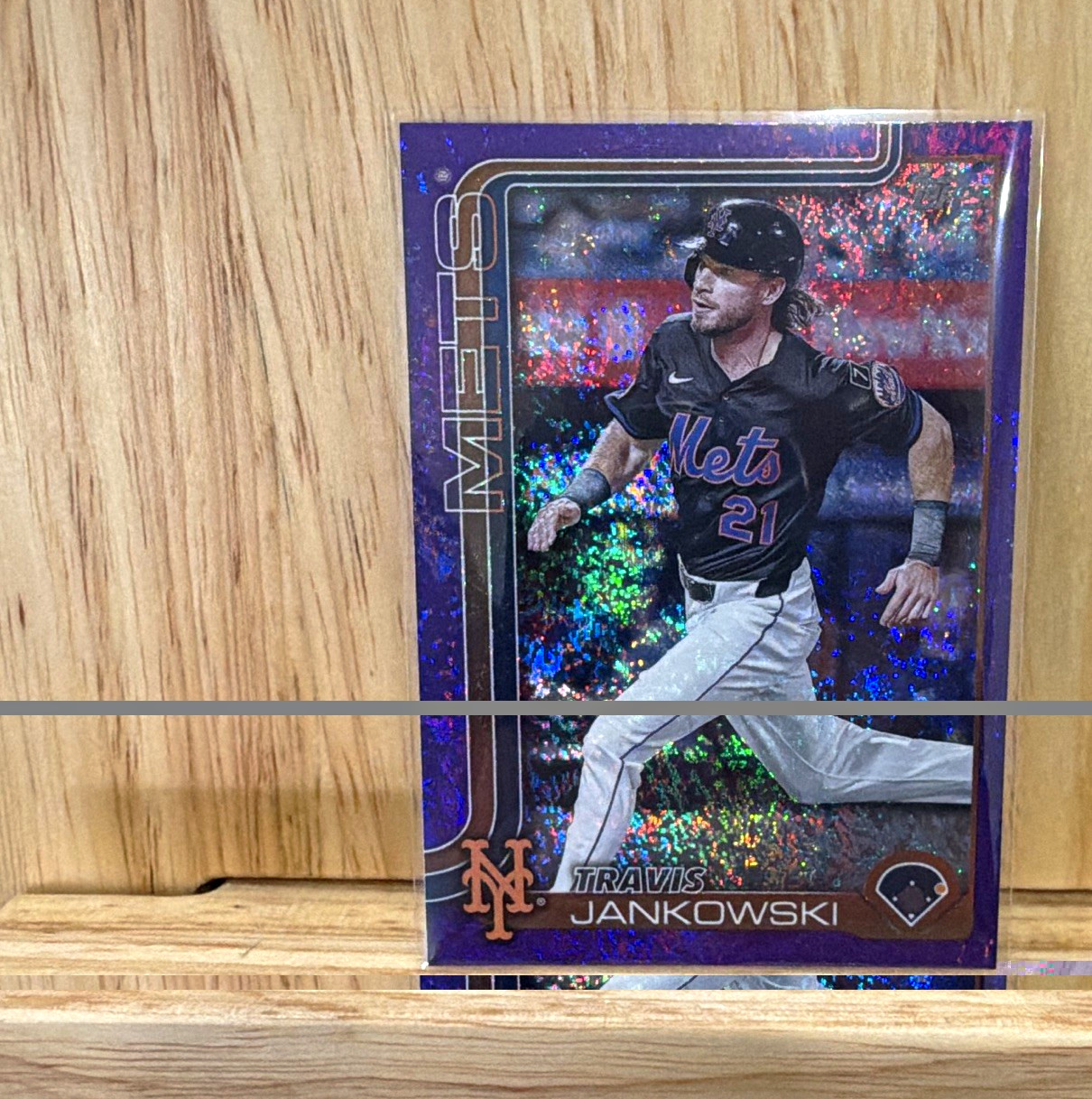 Topps 2025 Update Series Travis Jankowski Mets #US74 Purple Holofoil /250