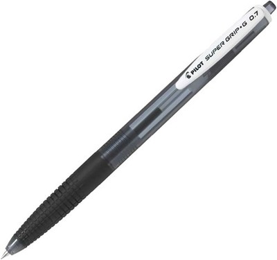 PILOT SUPER GRIP G 0.5mm Black Oil-Based Ballpoint Pen, Retractable, 10 Pieces