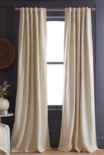 NWOT Quince Raw Silk Curtain Panel Set 2 48 X 96 Room Darkening Ivory